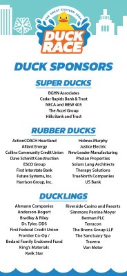 Lucky, VIP, Super, Rubber Duck/Duckling Sponsors
