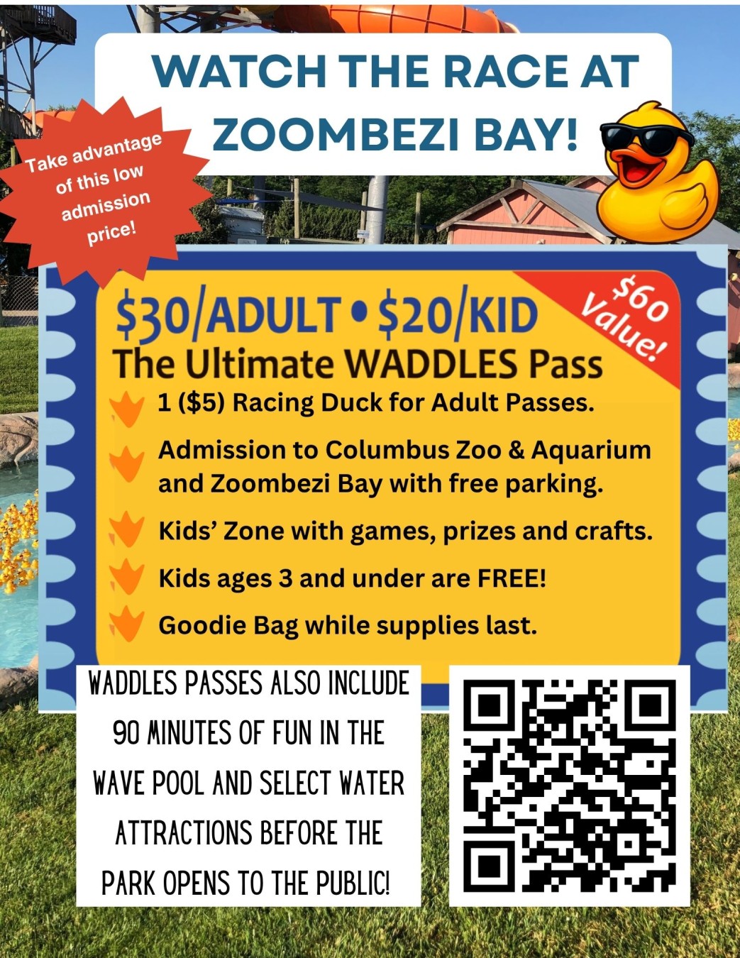 Click the photo above for additional details and to purchase your passes! Follow us on Facebook and Instagram to find out about Early Bird promo codes. Attend the event for free with a season pass (if you buy a duck).