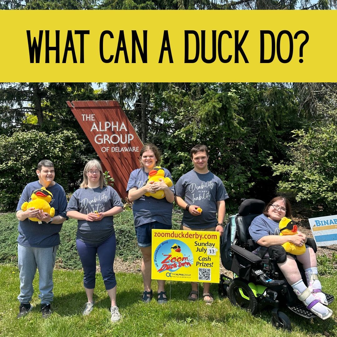 A duck helps to provide opportunities to gain independence, volunteer, find meaningful employment, travel to medical appointments, make friends and so much more!