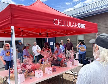 Checking out the Raffle Items