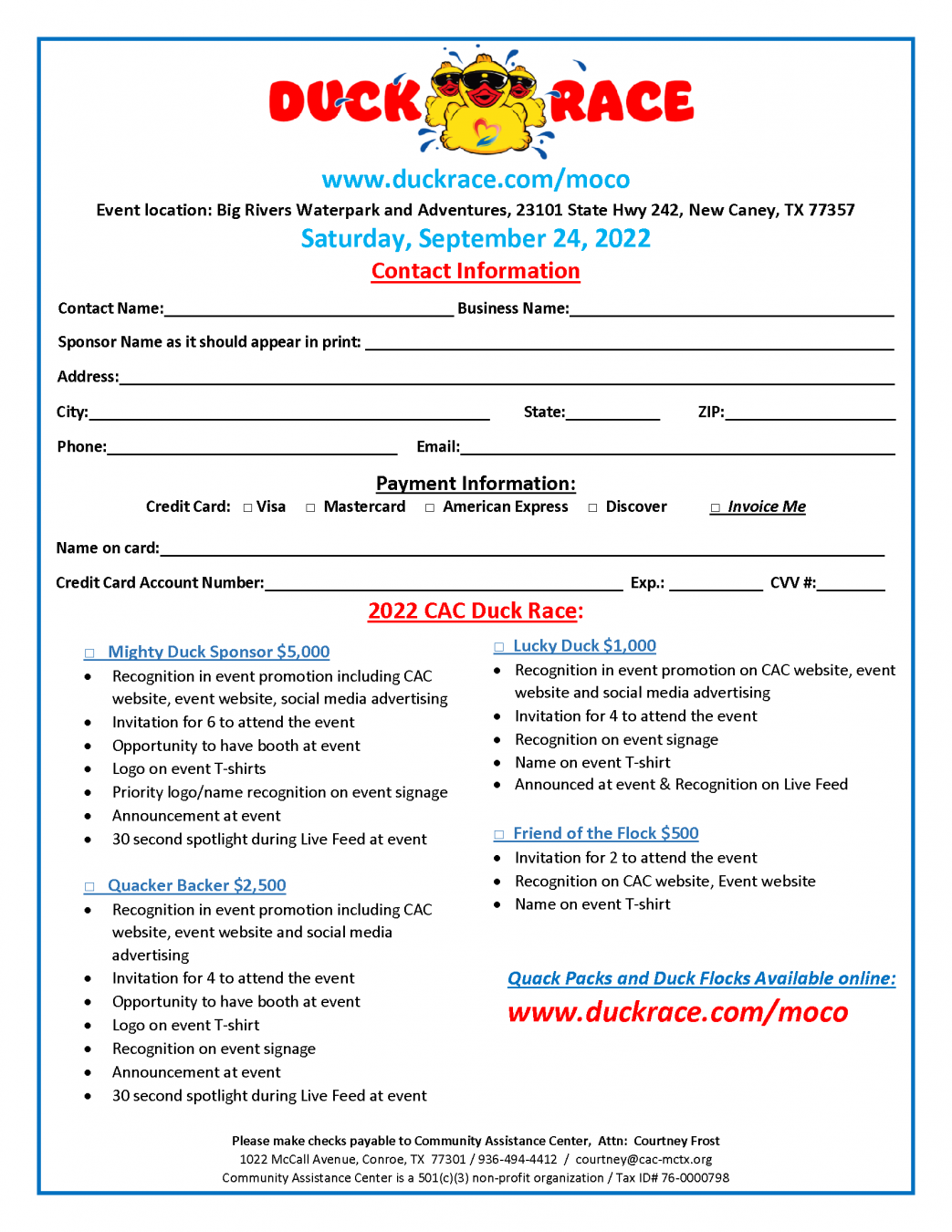 Event Sponsorship Information